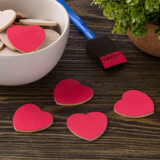 1.5" Birchwood Hearts, 21ct. by Make Market®